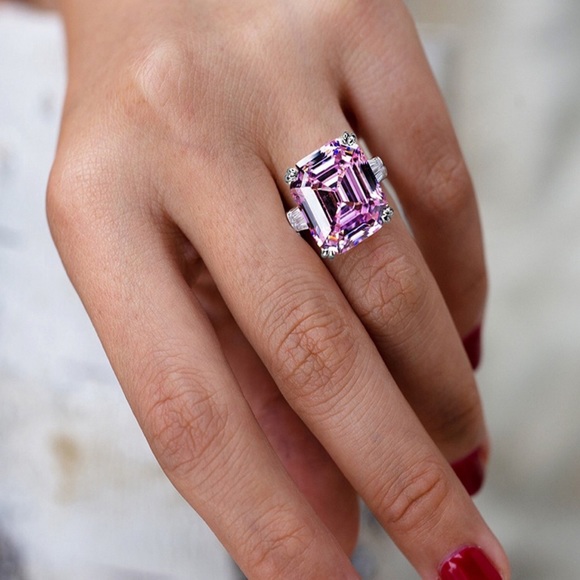 ✨Princess Cut 12CT Pink Engagement Ring✨ - Picture 5 of 5